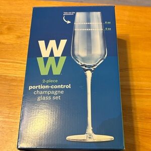 Weight Watchers Blue and Green Portion-Control Champagne Glass Set